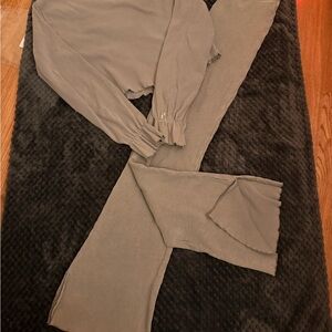 Zara Light Gray Ribbed Top